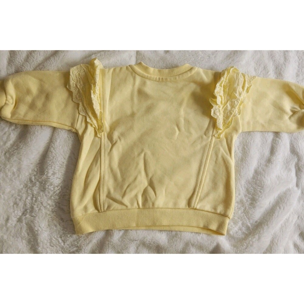 Primark Baby Girl Balloon Sleeve Crewneck  Sweatshirt Yellow Size 3-6 Months